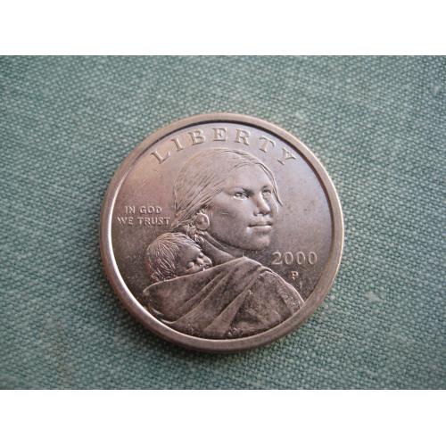Монета Долар Доллар 2000 Р (Філадельфія) США Сакагавея d-26,5мм. Латунь Оригінал