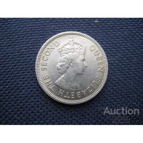 Монета Гон Конг 50 центов 1973 Великобритания Королева Елизавета II Никель Оригинал