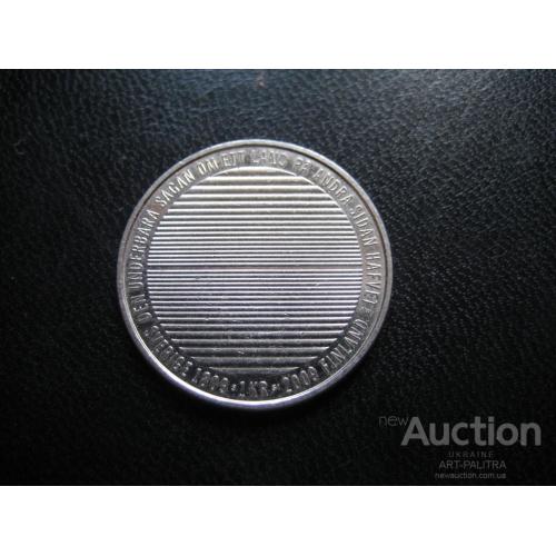 Монета Юбилейная Швеция-Финляндия 200 лет 1 крона 2009 Швеция Карл ХVI Густав d-24мм. Оригинал