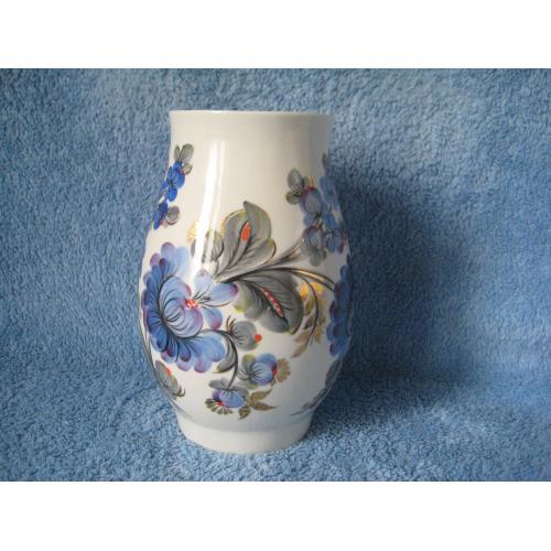 Порцеляна Фарфор Ваза Квіти Ручний розпис Київ 1970-1980 клеймо-Книжка h-17см. Оригінал