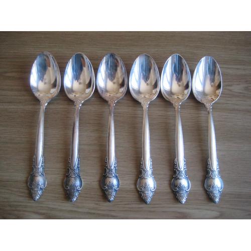 Столові ложки 6шт. Троянда Київ МНЦ Мельхіор Роза Киев 1970-1980рр. Довжина на-19,7см. Оригінал