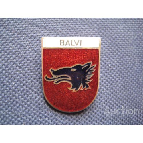 Значок BALVI Балви Латвия Прибалтика Геральдика Размер:27х20мм. Тяж. мет. Оригинал