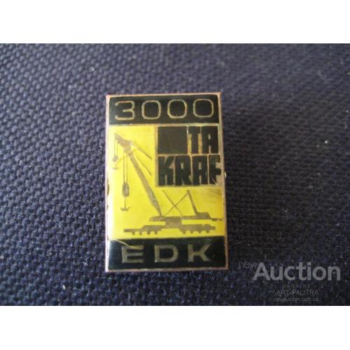 Значок Знак TAKRAF EDK 3000 Кран Тяж. мет. Оригинал