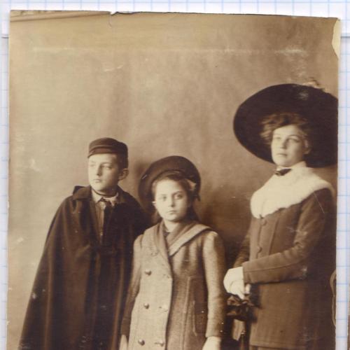 Старинное фото №110. Дети. Шляпа. Пальто. 1910-е. рдч  