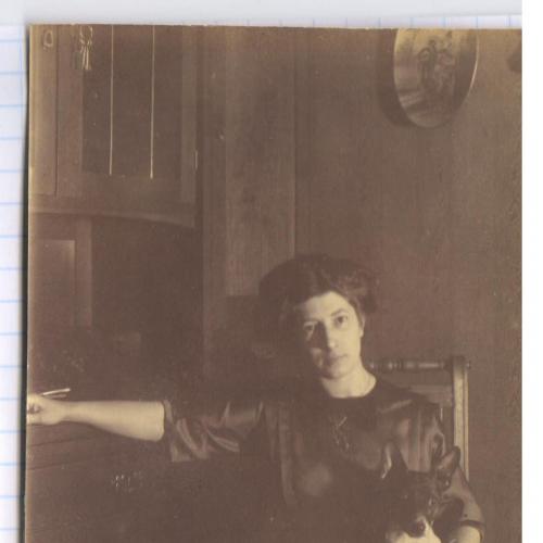 Старинное фото №133. Дама с собачкой.1910-е. рдч  