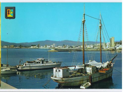 Яхта. Залив Хавеа (Аликанте). Флот.  Корабль. Парусник. Испания 1970-е. РДЧ