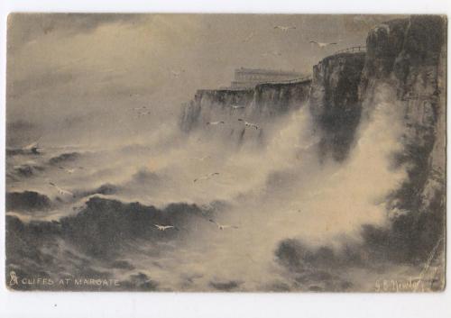 Живопись.Ньютон. Скалы в Маргейте/G.E.Newton. Cliffs at Margate.Tuck’s Oilette Postcards №6303