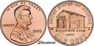 Shantal, 1 цент 2009 Домик Линкольна