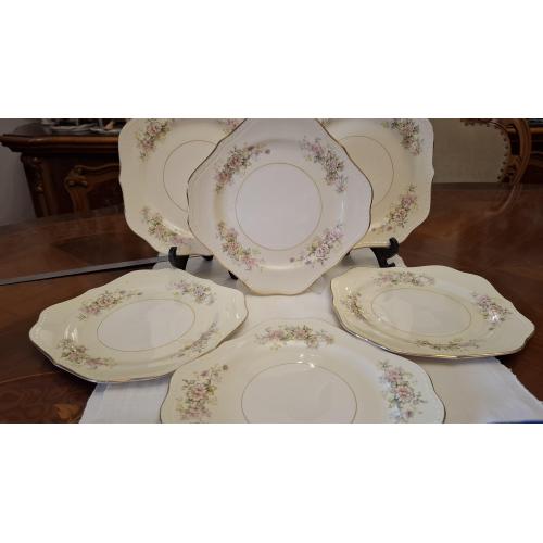 Антикварные тарелки Набор 6 шт EGGSHELL GEORGIAN США 1940 Годов