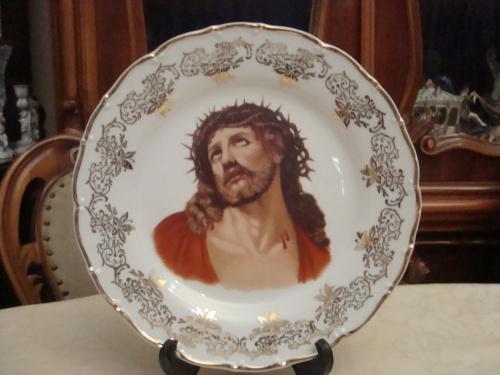 Красивая Коллекционная Тарелка Иисус Христос Фарфон Чехословакия №851