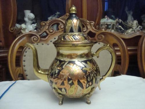 Красивый Антикварный Коллекционный Чайник Бронза Эмаль Германия