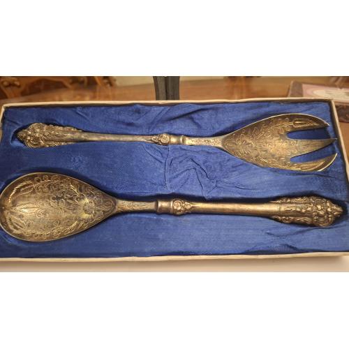 Старинный Сервировочный Набор Индия Патина Чеканка Новый Родная Коробка