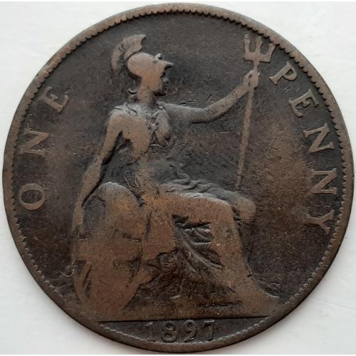 Англия 1 пенни 1897 год №е517