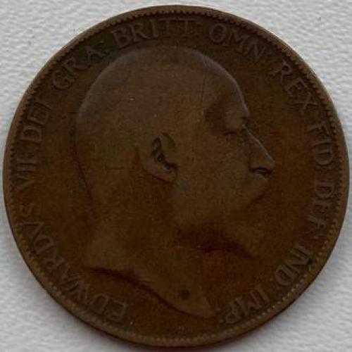 Англия 1 пенни 1907 год №п4