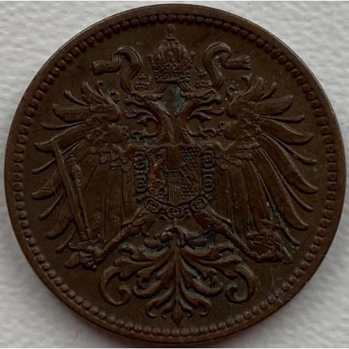 Австро-Венгрия 2 геллера 1915 год №ф130