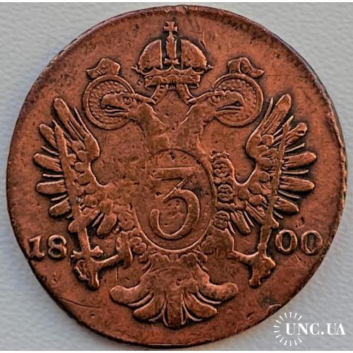 Австро Венгрия 3 Крейцеров 1800 год №с441