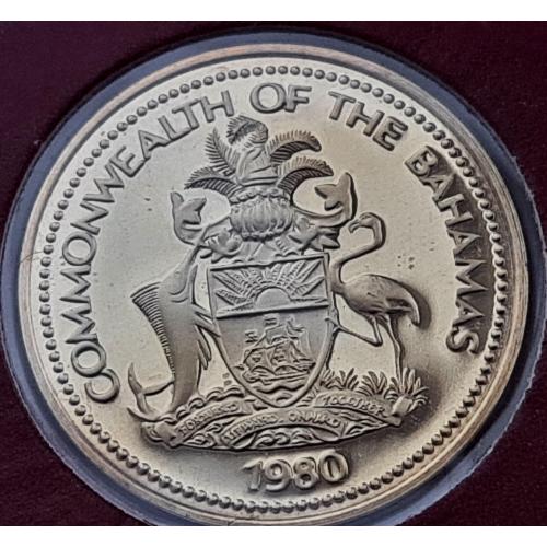 Багамы 1 цент 1980 PROOF, тираж 2084 шт.
