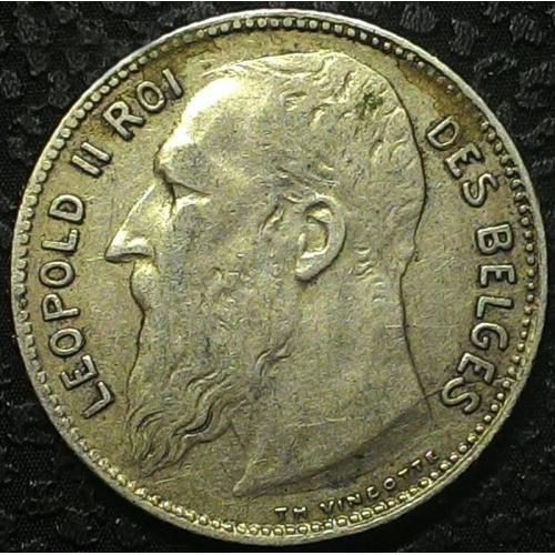 Бельгия 1 франк 1909 год СЕРЕБРО!!!! СОСТОЯНИЕ!!!! №к175