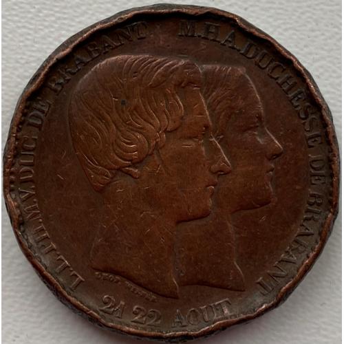 Бельгия 10 сантимов 1853 год №ф328