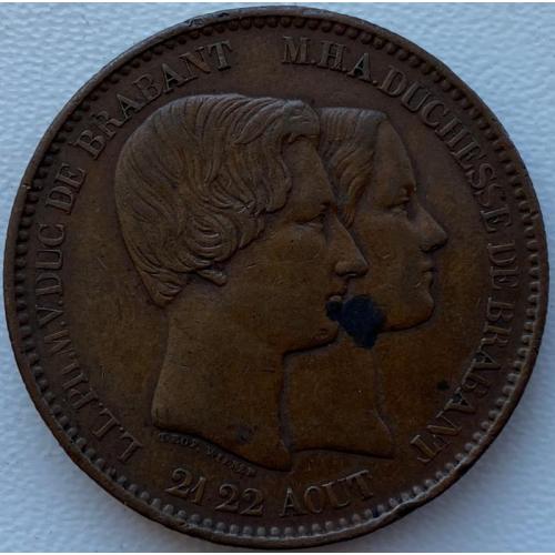 Бельгия 10 сантимов 1853 год №В918