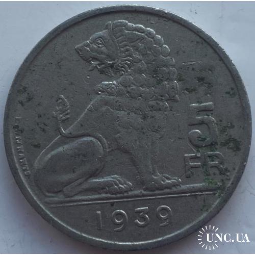 Бельгия 5 франков 1939 год №а216