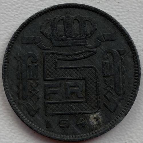 Бельгия 5 франков 1943 год №а239