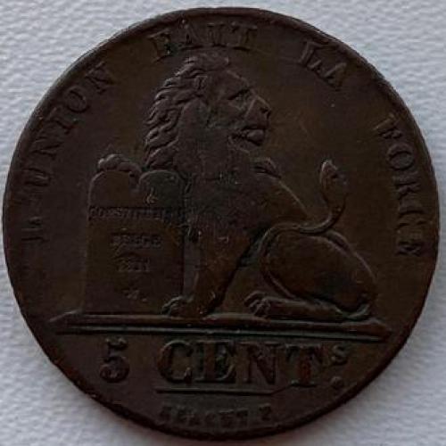 Бельгия 5 сантимов 1842 год №412