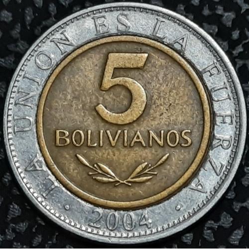 Боливия 5 боливано 2004 год  №с279 СОСТОЯНЕ!!!!!