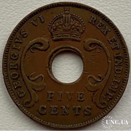 Британская Восточная Африка 5 центов 1942 год СОХРАН!!! №с611
