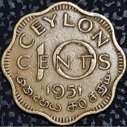 Цейлон 10 цент 1951 год №е159