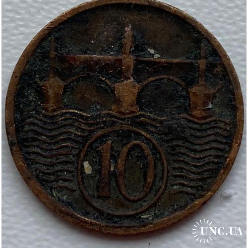 Чехословакия 10 геллеров 1934 год №а104