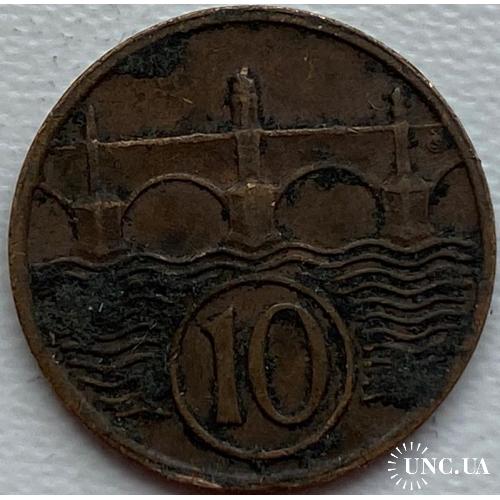 Чехословакия 10 геллеров 1937 год №а105