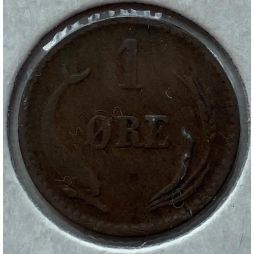 ДАНИЯ 1 эре 1891 год !!! монета в холдыре