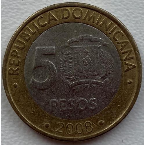Доминиканская республика 5 песо 2008 год №ф98