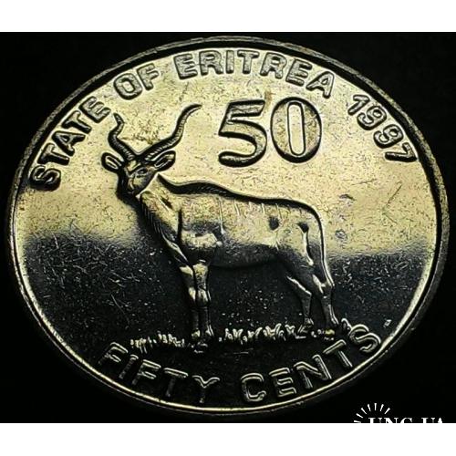 Эритрея, 50 центов 1997 год ОТЛИЧНАЯ!!! №а309