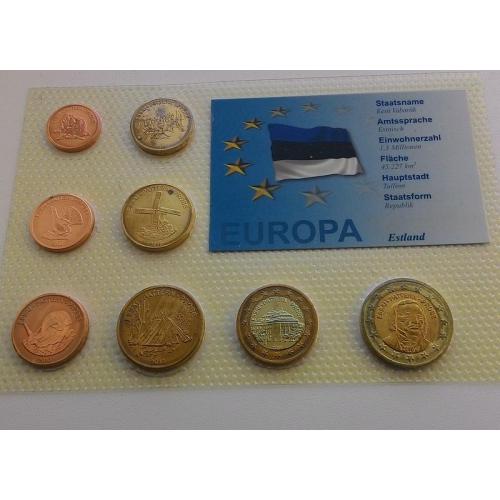 Эстония, набор монет Европроба НЕЧАСТЫЙ!!!!!

