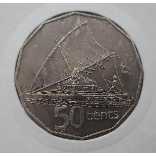 Фиджи 50 центов 1987 Парусник UNC