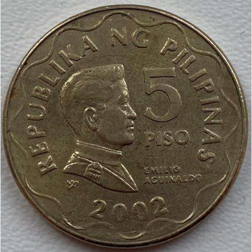 Филиппины, 5 песо 2002 год №п23 Эмилио Агинальдо. Латунь, дм. 25,5 мм, вес 7,67 г 