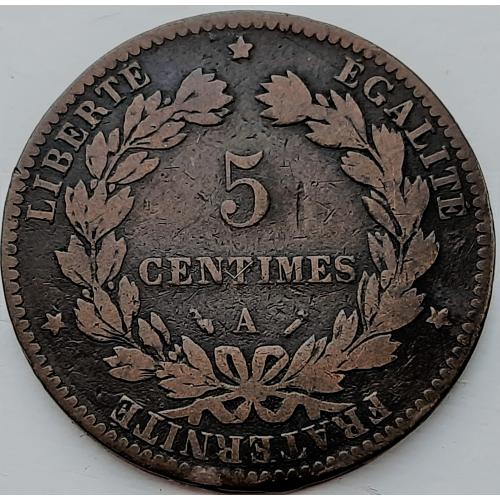 Франция 5 сантим 1881 год №е406