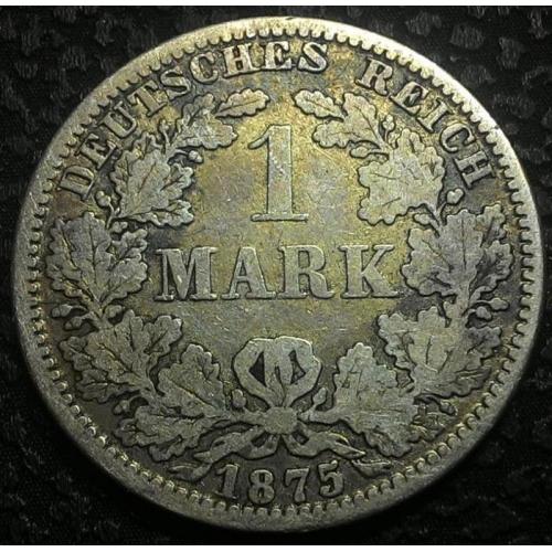 Германия 1 марка 1875 год А Серебро 900 №к184