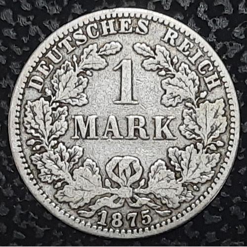 Германия 1 марка 1875 год А Серебро 900 №к181