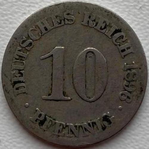 Германия 10 пфеннигов 1896 J год №с304