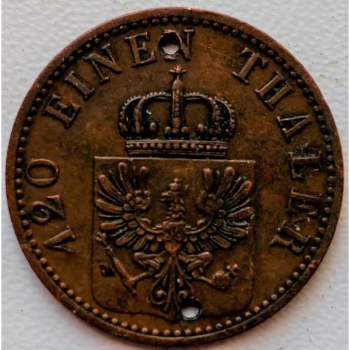Германия 3 пфеннига 1866 год №ф4