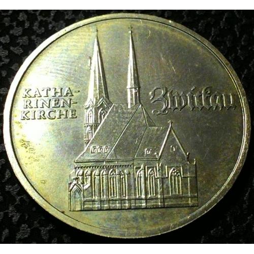 Германия 5 марок 1989 год №д86 Церковь Святой Екатерины в Цвиккау