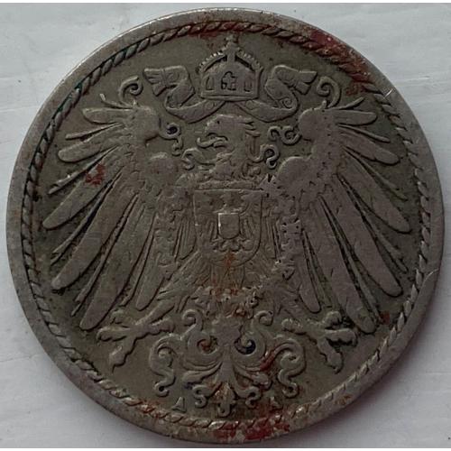 Германия  5 пфеннигов 1909  №246
