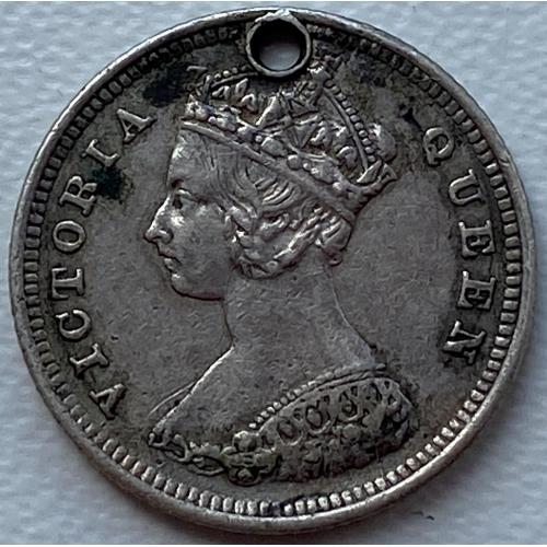 Гон Конг 10 центов 1891 год Серебро №к16
