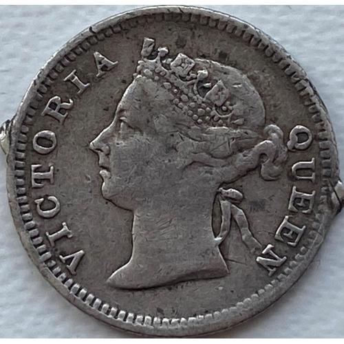 ГонКонг 5 центов 1901 год Серебро №к36