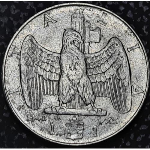 Италия 1 лира 1942 год №а357