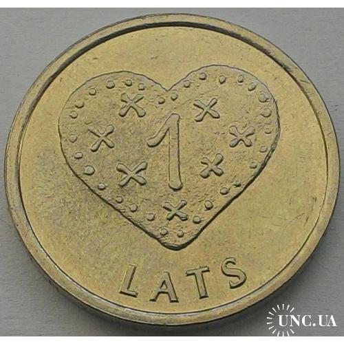 Латвия 1 лат 2011 год Сердечко!!! ОТЛИЧНАЯ!!!
