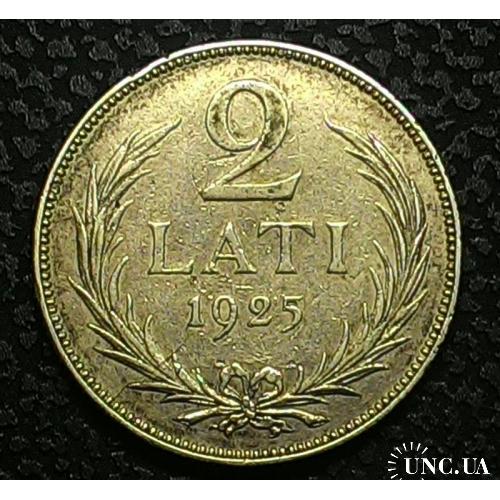 Латвия 2 Лат 1925 г Серебро, 27 мм, вес 10 г СОСТОЯНИЕ!!!
